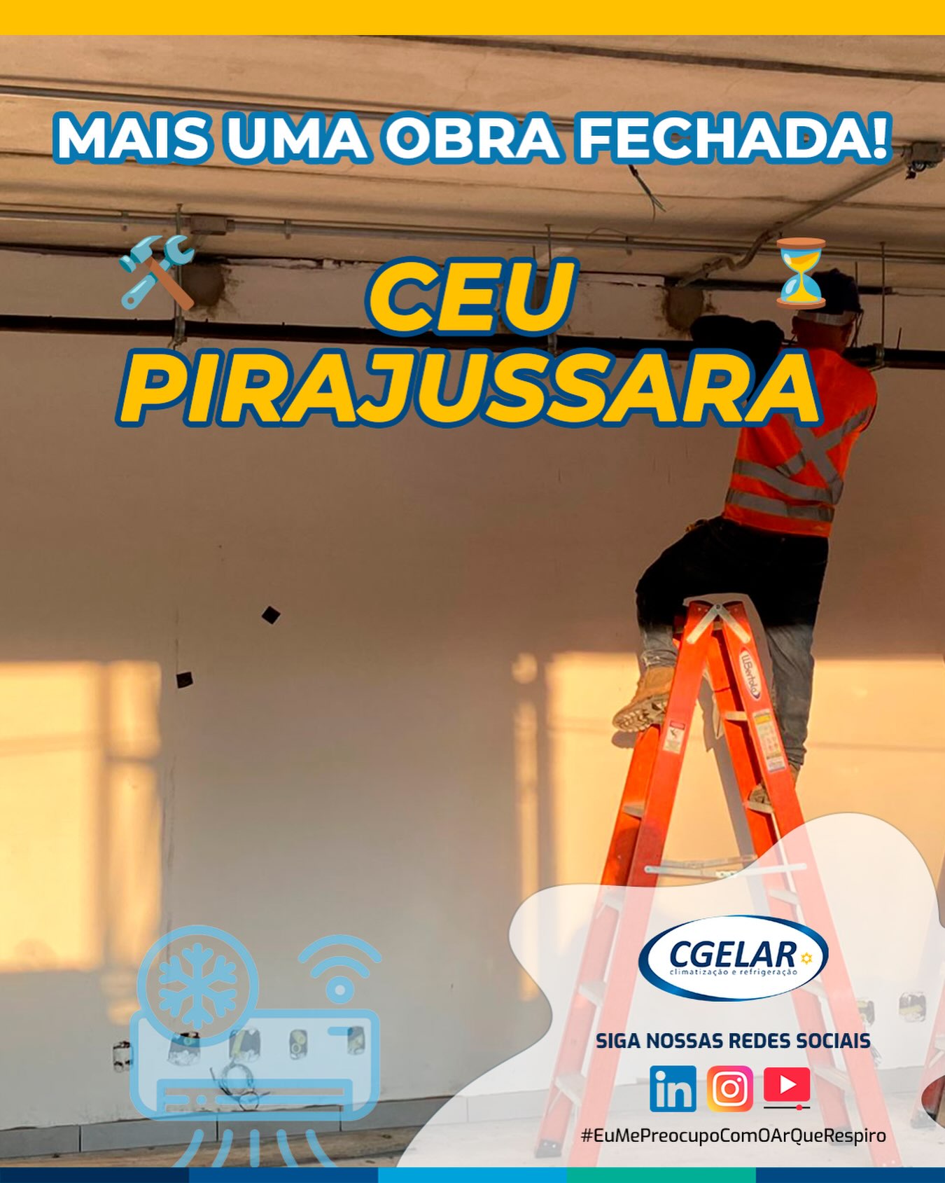 🚀 Mais uma obra confirmada!

É com grande satisfação que anunciamos mais uma importante conquista para a CGELAR.

Fomos escolhidos para executar os serviços de climatização do CEU Pirajussara, reforçando nossa atuação em projetos de engenharia com alto padrão técnico, planejamento e qualidade na execução.

Agradecemos a confiança depositada em nossa equipe e seguimos comprometidos em entregar soluções eficientes, seguras e alinhadas às necessidades de cada cliente.

Em breve, compartilharemos todas as etapas dessa obra.

#CGELAR #NovaObra #Climatização #Engenharia #HVAC Projetos Infraestrutura Obras ArCondicionado