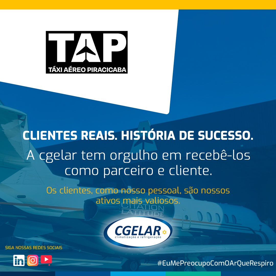 ✈️ NOVO CLIENTE | SEJA BEM-VINDA, TAP – TÁXI AÉREO PIRACICABA!

Temos a satisfação de anunciar mais uma nova parceria: a TAP – Táxi Aéreo Piracicaba passa a fazer parte da carteira de clientes da CGELAR.

Nossa equipe assume esse novo desafio com o compromisso de proporcionar qualidade técnica, confiabilidade e eficiência operacional aos sistemas de climatização, por meio de uma manutenção estruturada e acompanhamento especializado.

Mais uma parceria que reforça a confiança de empresas de diferentes segmentos na experiência e na estrutura da CGELAR.

Agradecemos à TAP pela confiança em nosso trabalho. Que seja o início de uma parceria sólida e duradoura!

💙💛 Bem-vinda à CGELAR!

#CGELAR #NovoCliente #TAP #TaxiAereoPiracicaba #Climatização HVAC ManutençãoPreventiva PMOC Facilities NovaParceria